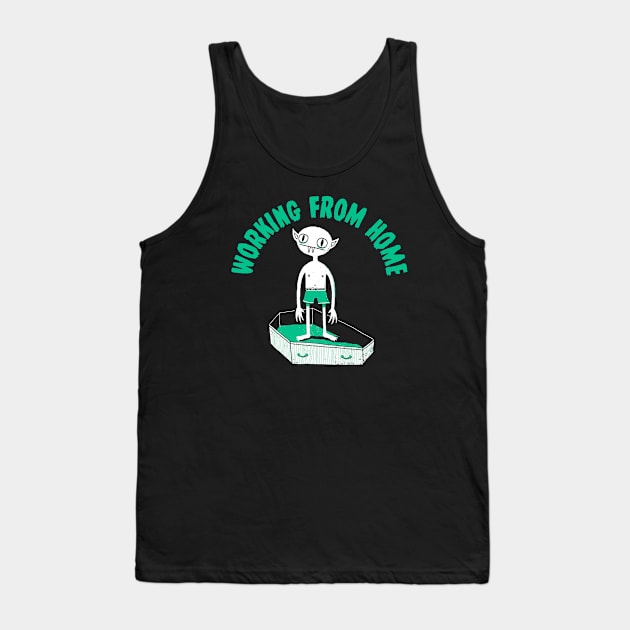 Working From Home Tank Top by DinoMike